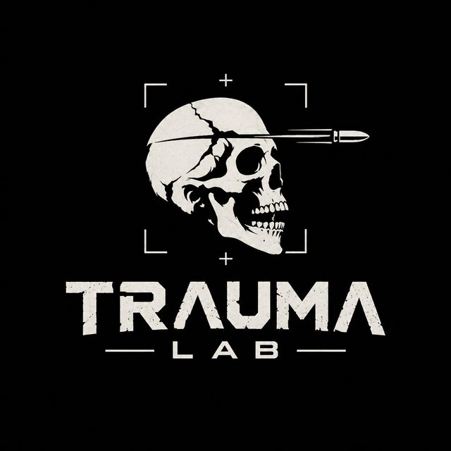 Original Trauma Lab skull and wordmark from the game